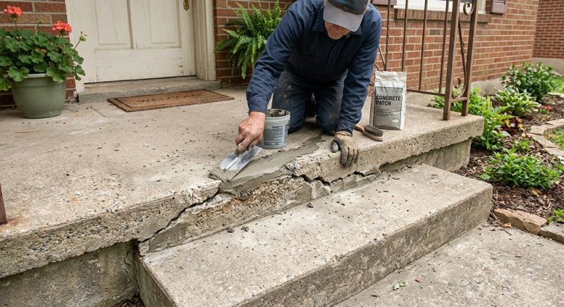 Porch Crack Repair in West Des Moines, IA